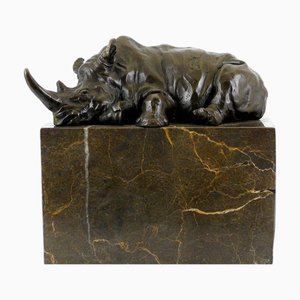 Rhinoceros Statue in Bronze