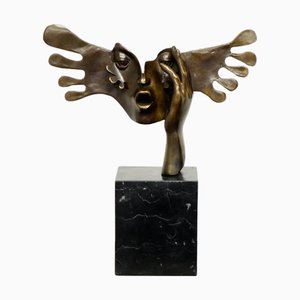After Salvador Dalí, The Fright Mask Sculpture, 2025, Bronze & Marble