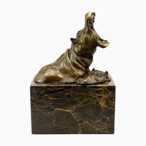 Kleines Nilpferd aus Bronze