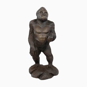 Large Carved Gorilla Sculpture, 20th Century, Wood