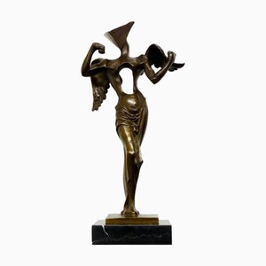 Nach Salvador Dalí, Der surrealistische Engel, Bronzeskulptur