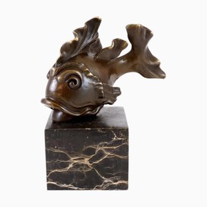 Small Bronze Goldfish Figurine