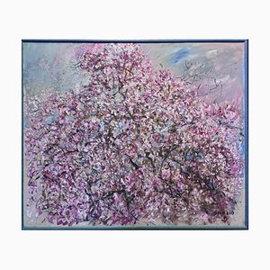 Anna Sogno, árbol en flor, óleo sobre lienzo, 1991