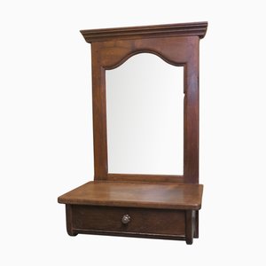 Arts and Crafts Wall Hanging Cloakroom Mirror in Chestnut, 1930