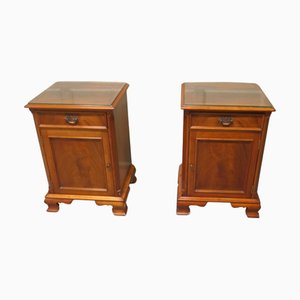 Comodini in noce, anni '60, set di 2