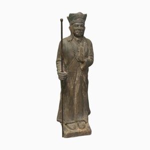 Cambodian Priest Statue in Terrecotta