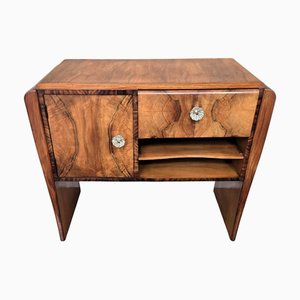 Mueble bar italiano en cascada Art Déco de nogal, años 40