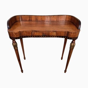 Vintage Italian Kidney-Shaped Inlay Walnut Desk, 1940s