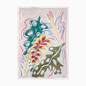 Romina Milano, Tropical Foliage, 2025, Mixed Media auf Papier