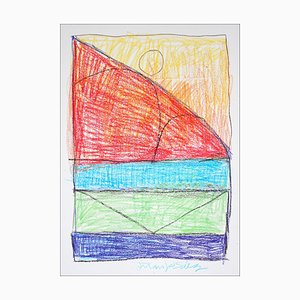 Juanjo Saez, Wooden Architecture Building, 2025, Crayon on Paper