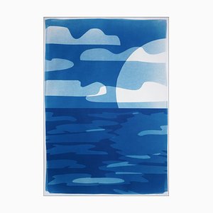 Kind of Cyan, Sunset with Reflection, 2025, Cyanotype