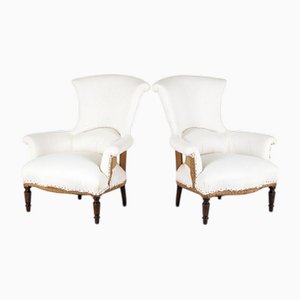 Napoleon III Sessel mit Fischschwanz-Rückenlehne, 2er Set