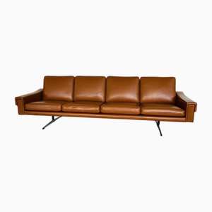 Vintage Danish Four-Seater Sofa in Cognac Leather