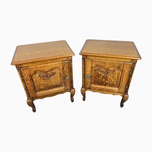 Tables de Chevet Louis Vintage en Chêne, France, Set de 2