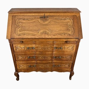 Vintage French Louis Oak Secretary