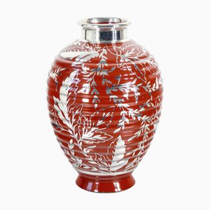 Ceramic and Silver Vase by Gio Ponti for Richard Ginori
