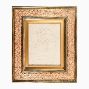 Federico Zandomeneghi, 19th Century, Pencil Drawing on Paper, Framed