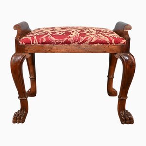 Sgabello da pianoforte georgiano in mogano con gambe cabriole, Irlanda, metà XVIII secolo