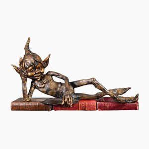 Elph Reading Statue aus Bronze