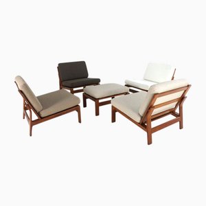 Ensemble de sièges Komfort Nimtofte | 4 Fauteuils + Repose-pieds