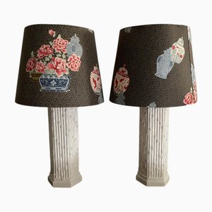 Hollywood Regency Ceramic Lamps, Set of 2