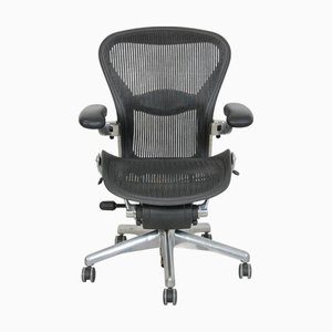 Silla de oficina Aaron de aluminio de Herman Miller, años 2000