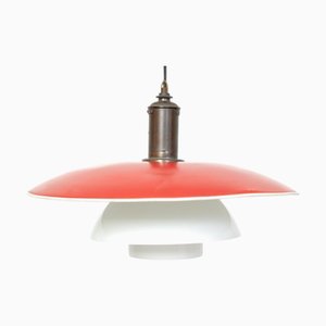 PH4½/4 Red Metal Shade Light by Poul Henningsen, 1930s