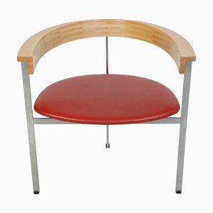 PK11 Stuhl aus rotem Leder von Poul Kjærholm, 1980er