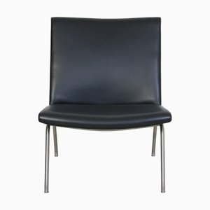 AP-40 Chair in Black Leather by Hans Wegner, 1980s