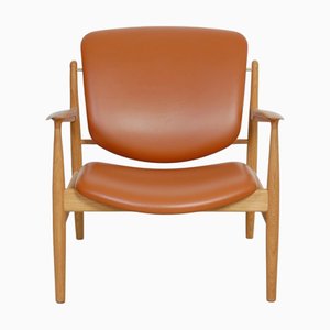 France Chair in Cognac Leather and Oak by Finn Juhl