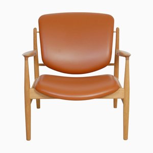 French Chair in Cognac Leather and Oak by Finn Juhl