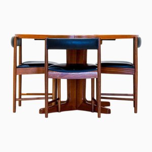 Round Double Extending Dining Table in Teak, Denmark