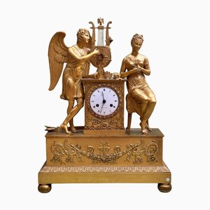 Empire Mantel Clock in Mercury-Gilt Bronze, France, Early 19th Century
