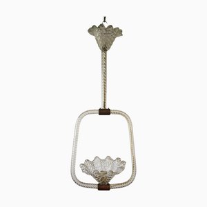 Art Deco Murano Glass Pendant attributed to Barovier and Toso, Italy 1940s