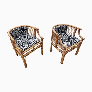 Mid-Century Horseshoe-Shaped Armchairs, Italy, 1950s, Set of 2