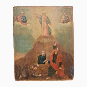Orthodoxe Ikone der Verklärung Christi, 1800er, Farbe auf Holz