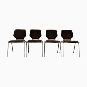 Moderne Esszimmerstühle im Stil von Carlo Ratti, 1970er, 4er Set