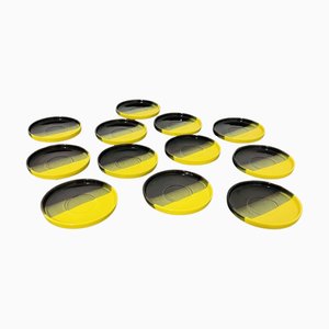 Platos llanos de cerámica de Societa Ceramica Italiana, años 70. Juego de 12