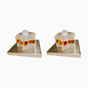 Murano Glass Wall Lights attributed to Albano Poli for Poliarte, Italy, 1970s, Set of 2