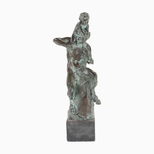 After Aurelio Mistruzzi, Satyr and Baby, Bronze, 1980s