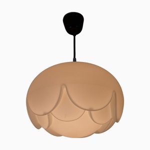 Large Artichoke White Opal Hanging Lamp from Peill and Putzler, 1970s