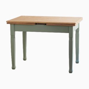 Tavolo da cucina allungabile in stile country verde menta, fine XIX secolo