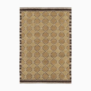 Rug with Beige-Brown Geometric Patterns by Rug&Kilim
