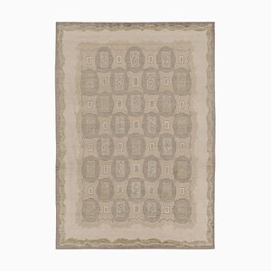 Rug in Beige with Light Geometric Patterns by Rug&Kilim