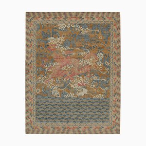 Alfombra Dragon pictórica en azul y rojo de Rug & Kilim