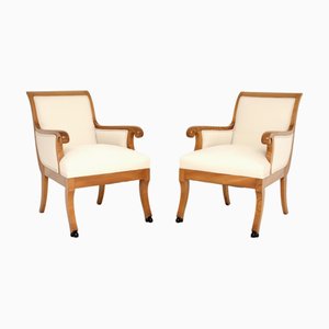 Antike schwedische neoklassizistische Stühle aus Ulmenholz, 1890, 2er Set