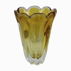 Vase en Verre Rubis Jaune, 1960s