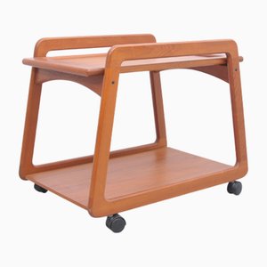 Carrito de bar de teca con parte superior giratoria de Sika Møbler, años 60