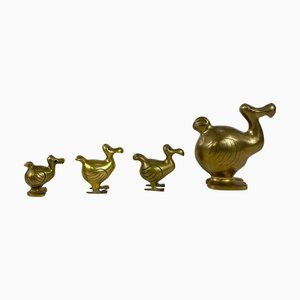 Brass Dodo Family, 1960s, Set of 4
