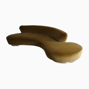 Vintage Serpentine Sofa in Velvet by Vladimir Kagan, 1999